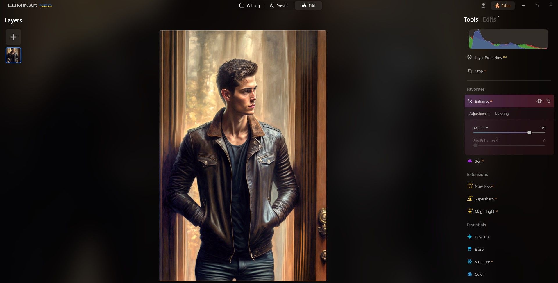 Панель Enhance AI