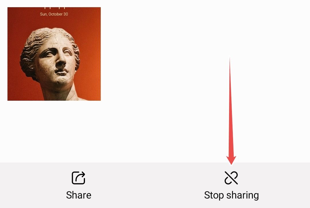 Stop sharing a sent album on Samsung-2