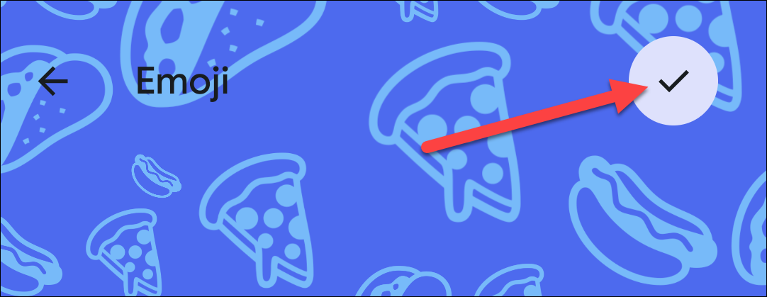 Кнопка с галочкой в углу экрана.