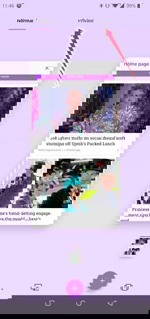 Опция приватного окна в Opera