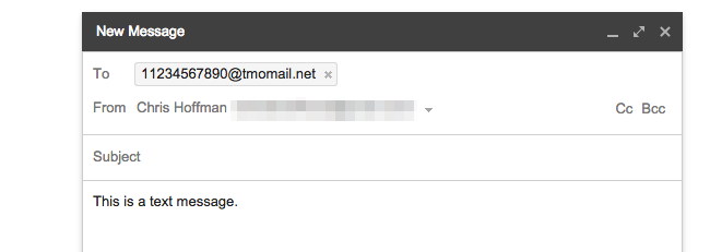 Иллюстрация: электронное письмо, направляемое на SMS‑шлюз операторов