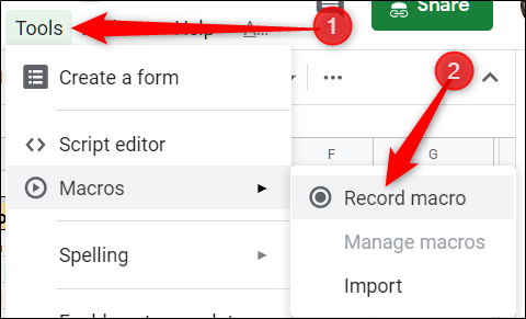 Нажмите Инструменты > Макросы > Записать макрос