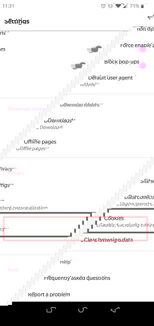 Опции cookie в Opera