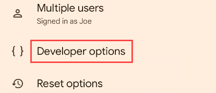 Откройте Параметры разработчика в настройках