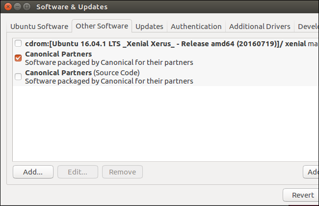 Включение репозитория Canonical Partners