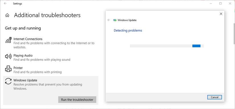 Средство устранения неполадок обновлений Windows