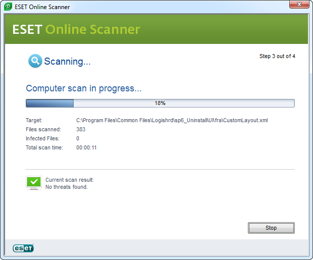 Иллюстрация: окно сканера Malwarebytes