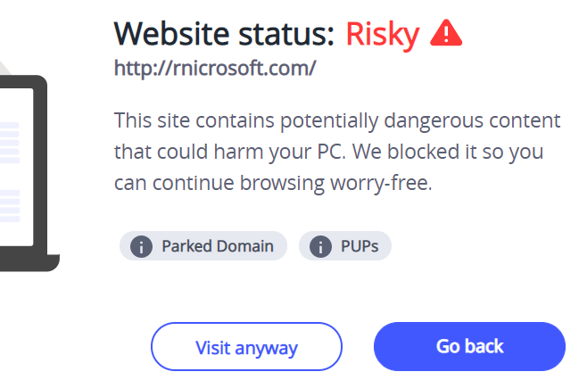 Уведомление о статусе сайта