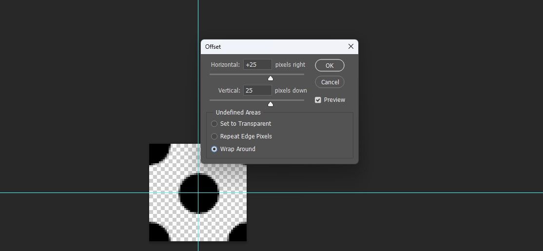 Смещение с помощью фильтра Offset в Photoshop