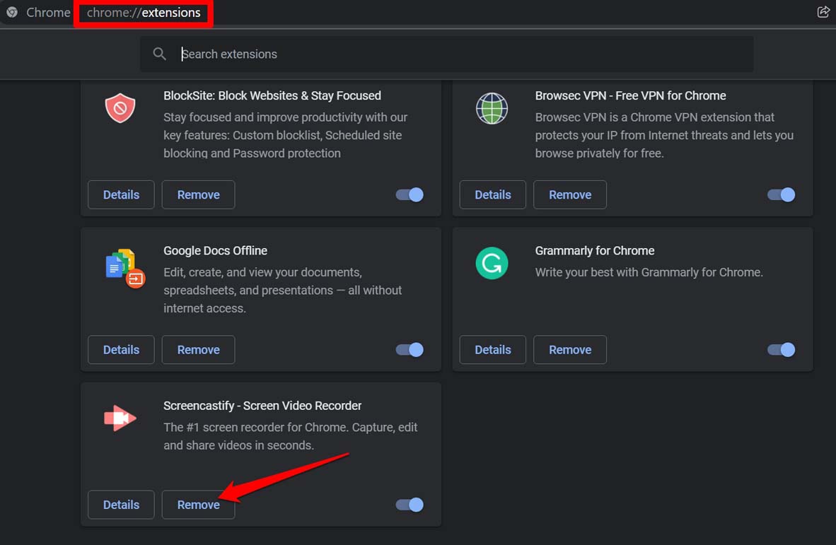 Управление расширениями Chrome