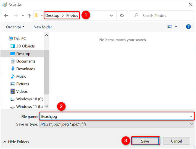 Сохраните изображение как JPG в Paint.