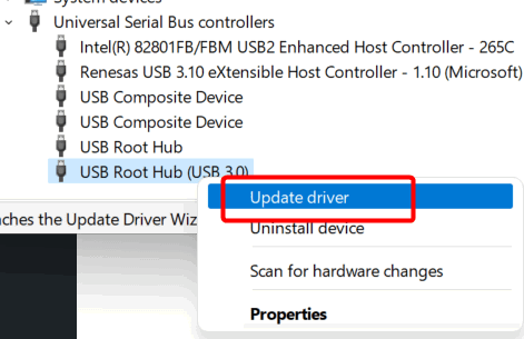 Обновление драйверов USB Root Hub (USB 3.0)