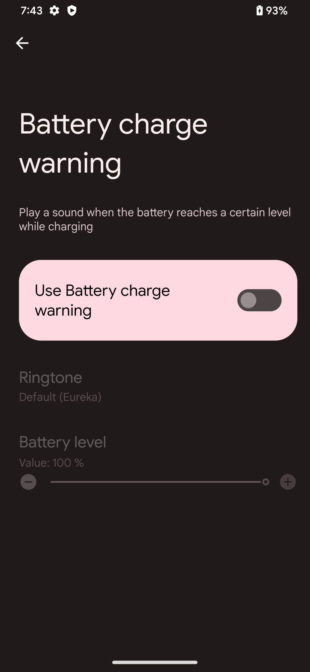 Настройки предупреждения о заряде батареи в кастомной прошивке
