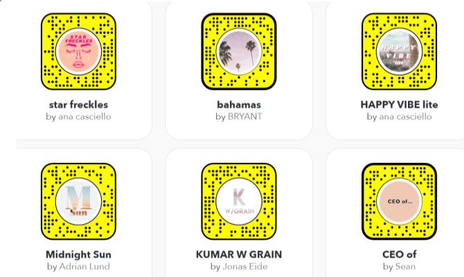 Snapchat Lens Studio Lenses