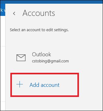 Пункт добавления нового аккаунта в Календаре Windows 10