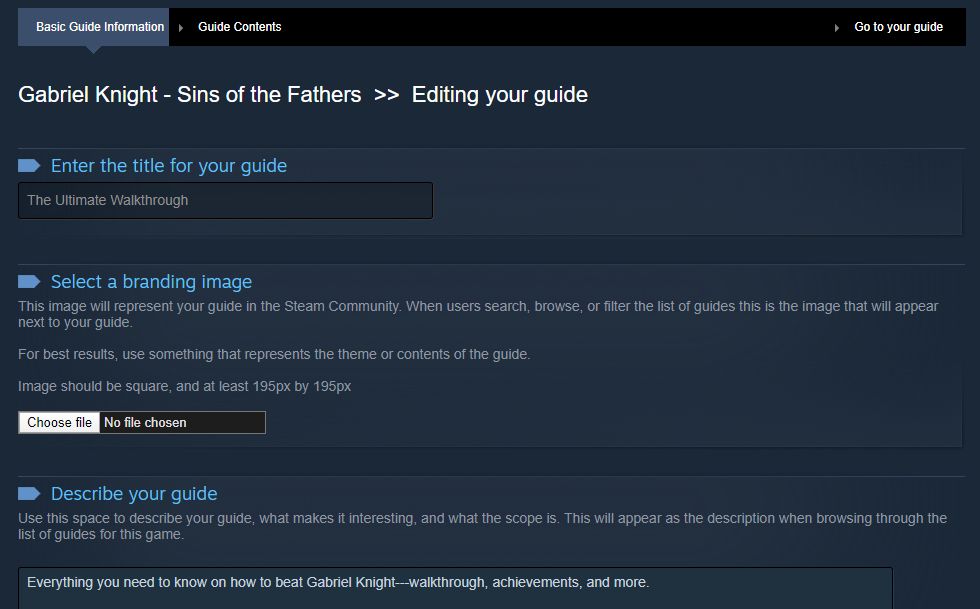 steam basic guide information