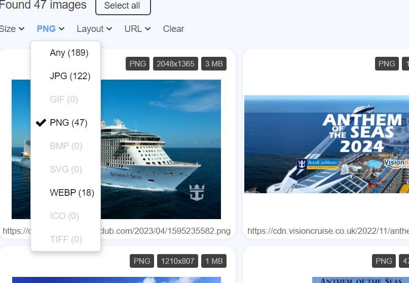 Опции фильтрации в Imageye