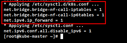 Применение sysctl параметров для kube (bridge, ip_forward)
