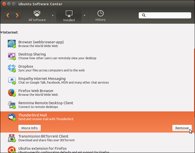 Диалог с информацией об удаляемых зависимостях