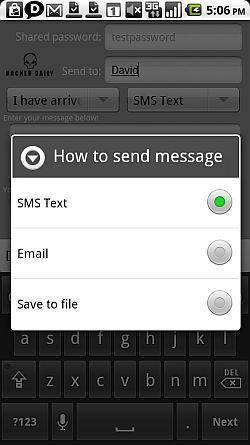 Комментарий: зашифрованное сообщение вставлено в почту