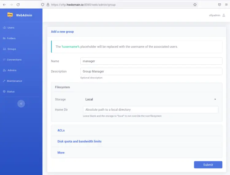 Создание группы