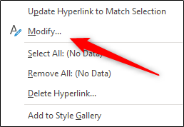 Опция Изменить