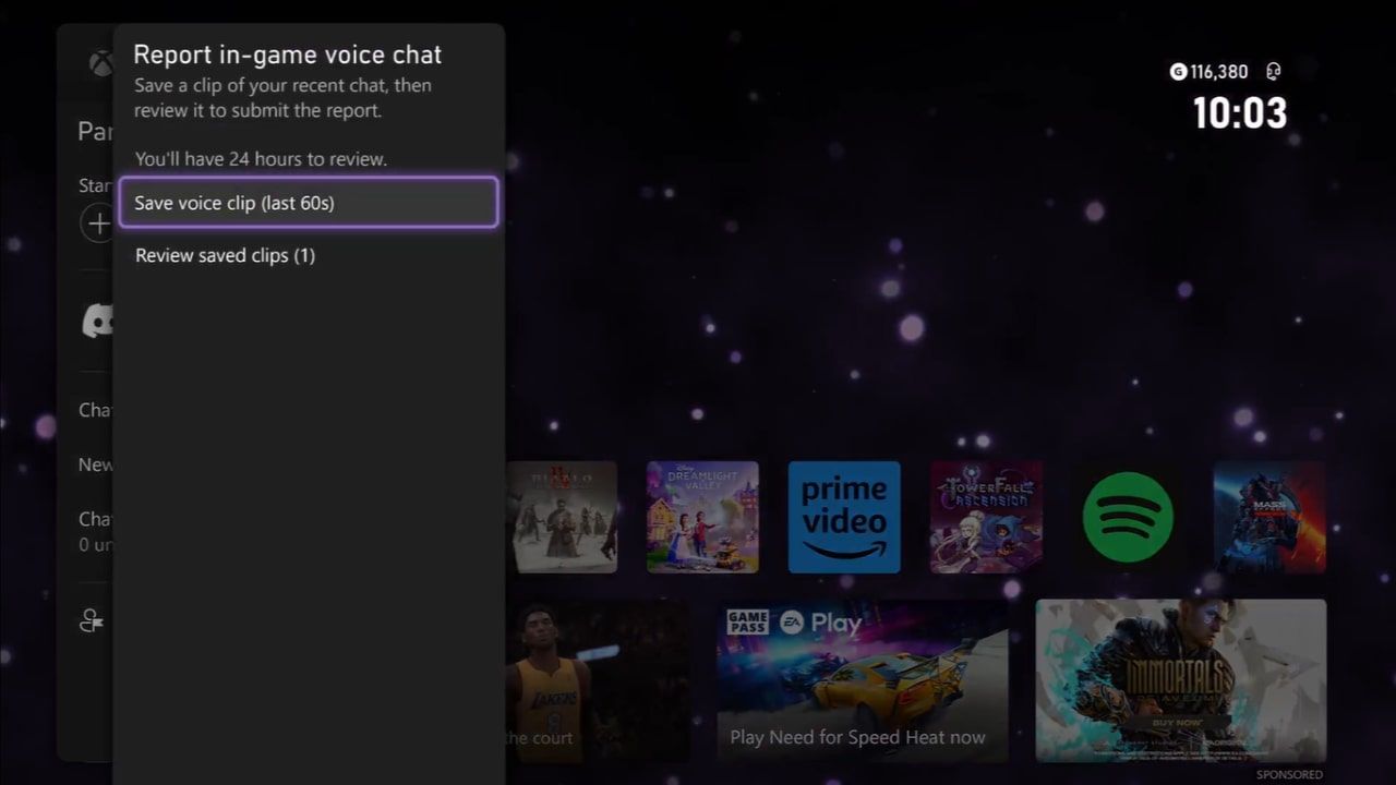 Настройки Пожаловаться на голосовой чат в игре