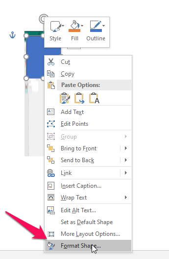 Formato de forma en Word