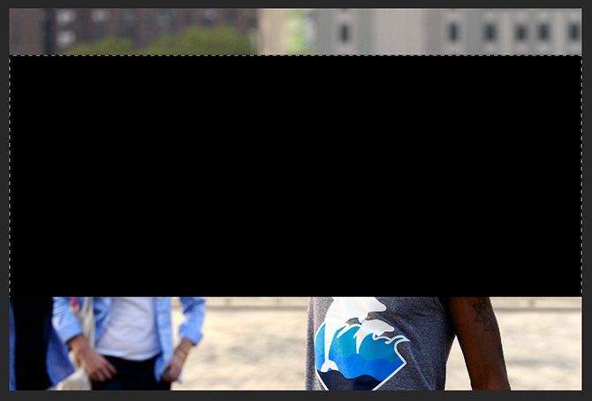 Черный прямоугольник для формирования Letterbox в Photoshop