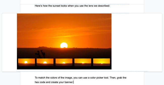 Элемент в альбомной ориентации