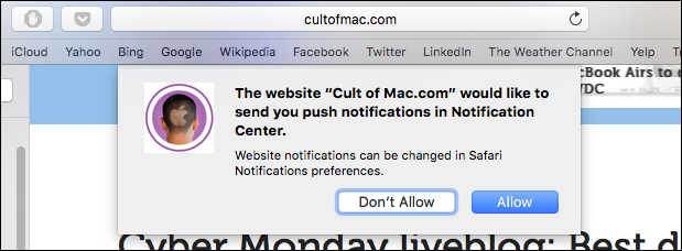 Системные параметры уведомлений macOS