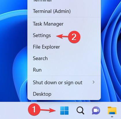 Пуск — Параметры