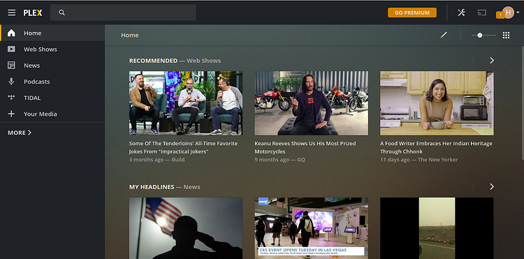 Панель управления Plex Media Server