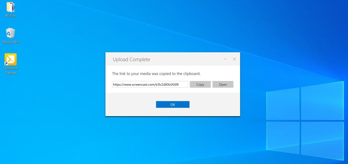URL-ссылка на видео TechSmith