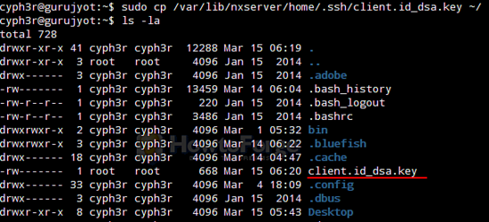Файл client.id_dsa.key в домашней папке