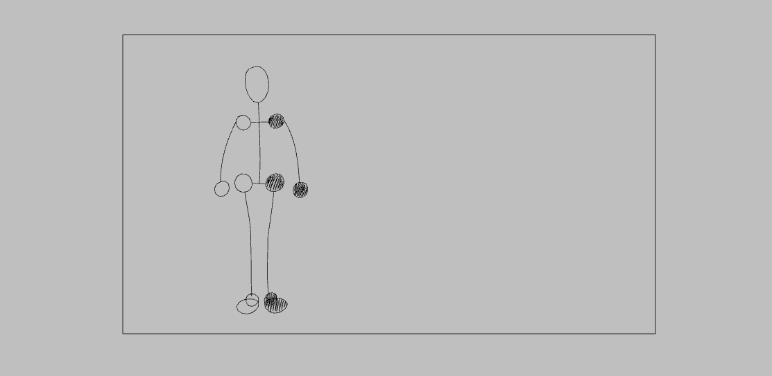 Простейшая модель нашего wireframe-персонажа, нарисованная в Toon Boom Harmony 20