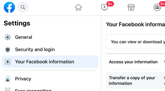 Ваша информация Facebook