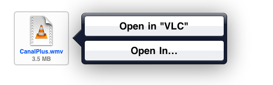 Пункт меню 'Открыть в...' в почтовом клиенте iOS