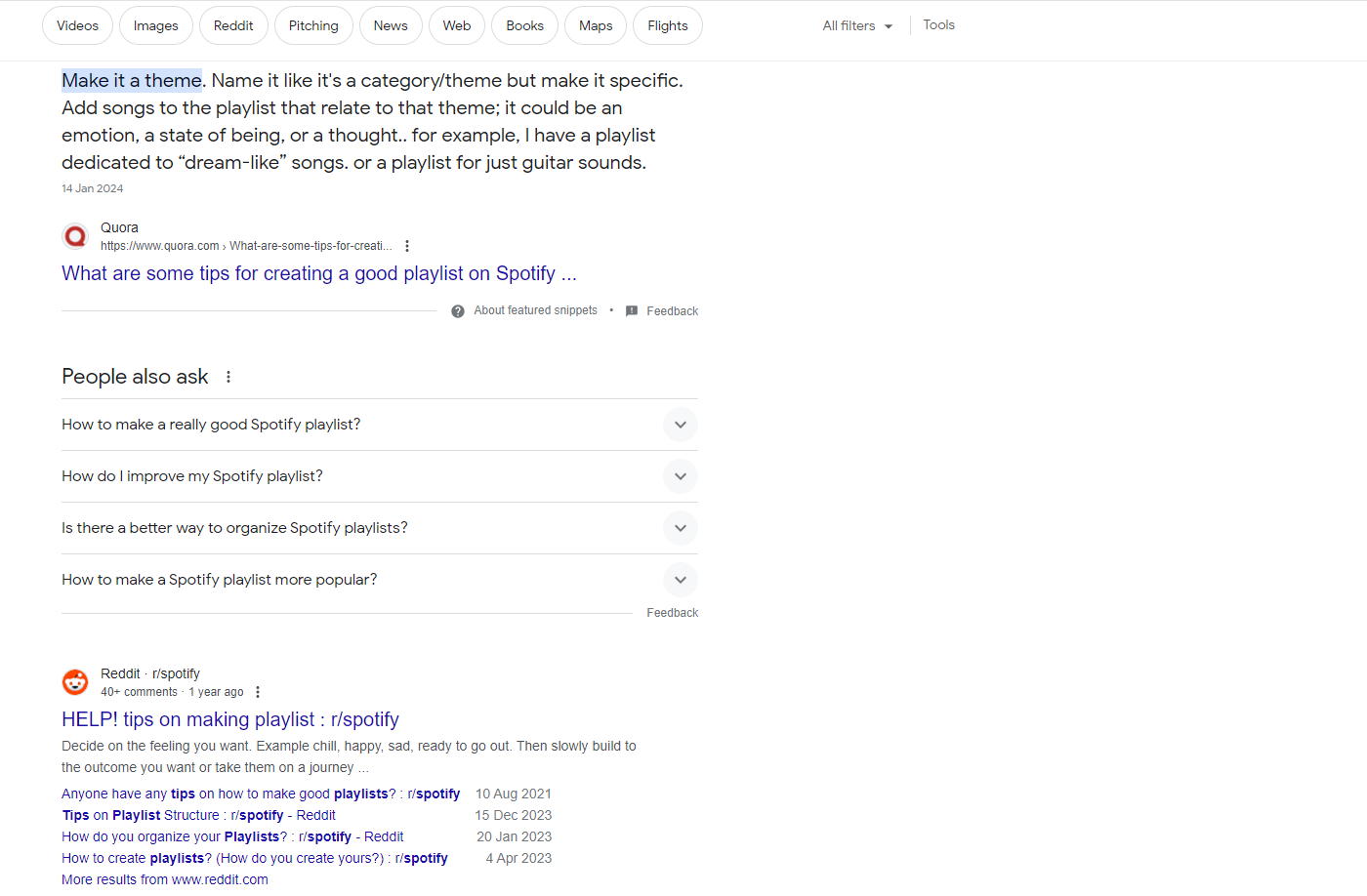 Результаты Google Search с доминированием Quora и Reddit