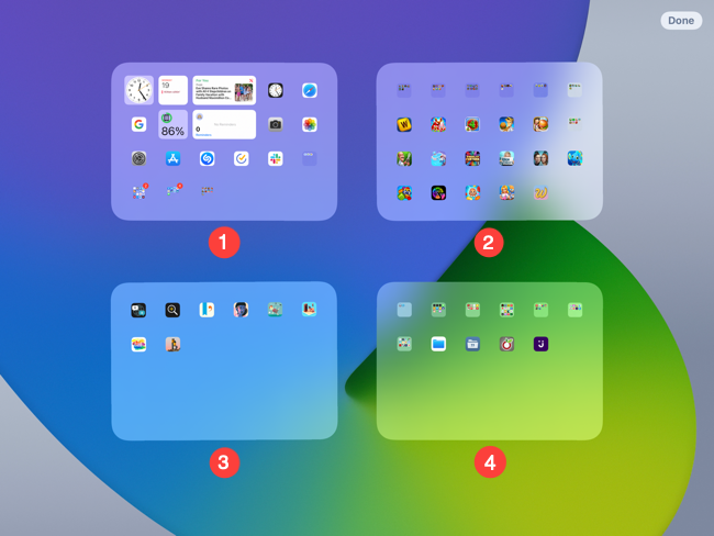 Схема порядка экранов слева направо