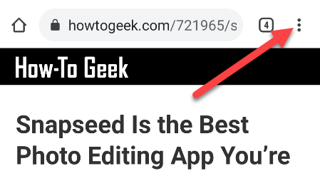 Кнопка меню в правом верхнем углу