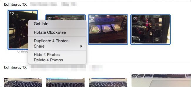 Скрыть фото через контекстное меню на macOS
