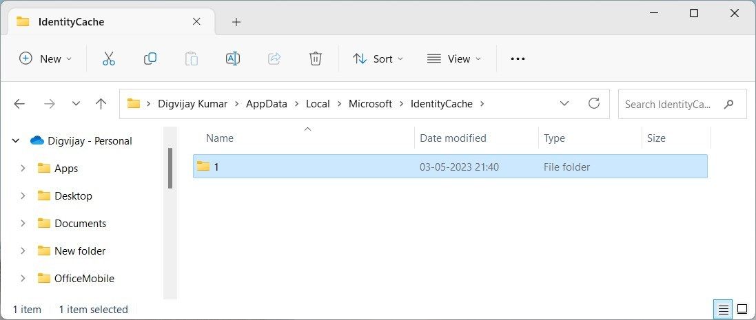 Очистка папки IdentityCache