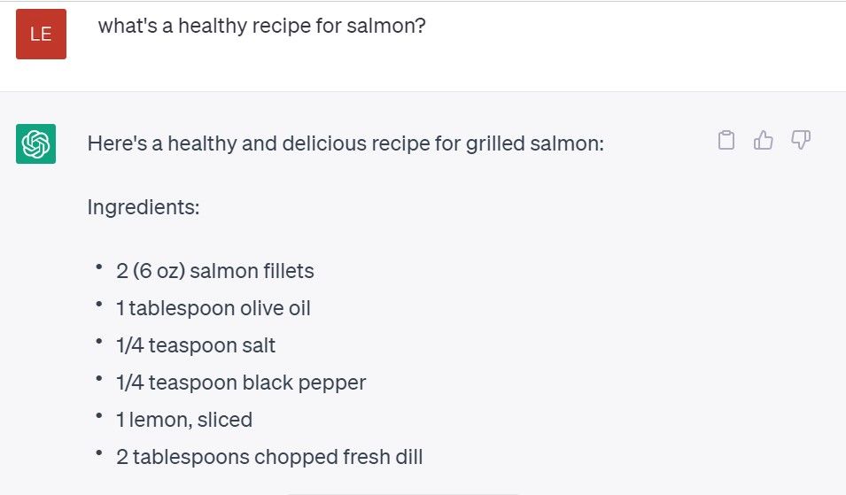 Рецепт лосося от ChatGPT часть 1