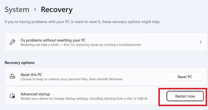 Меню расширенного запуска Windows