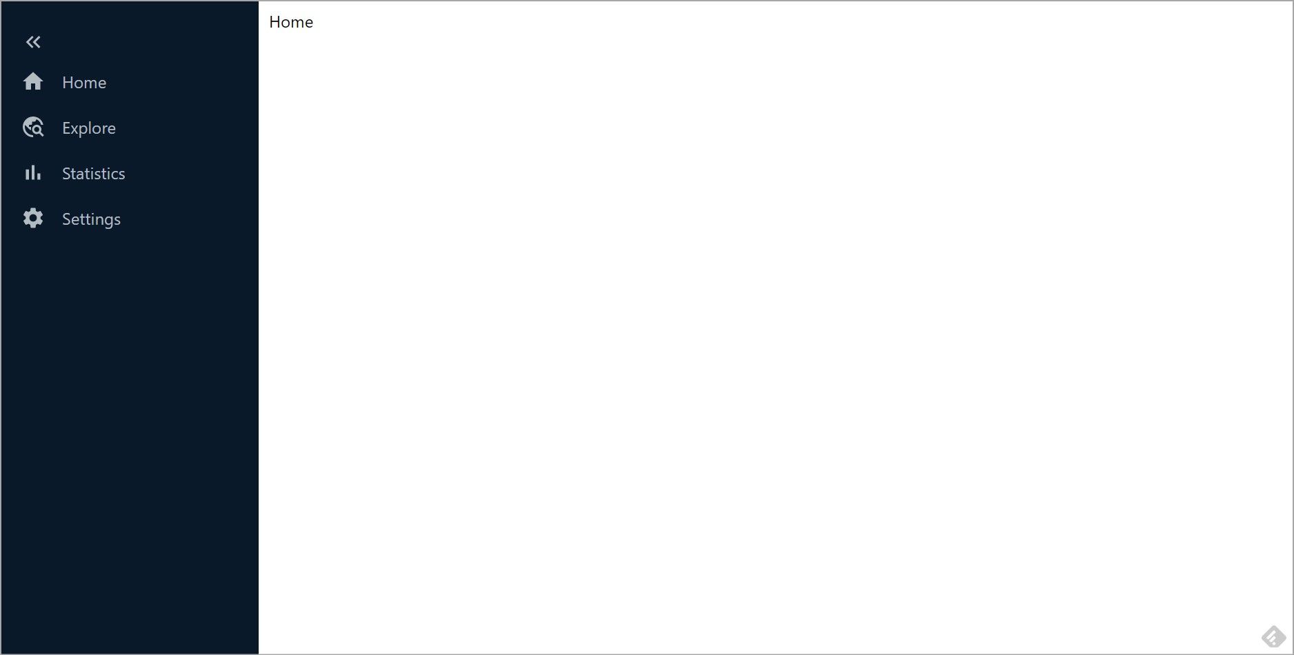 Вид панели навигации React в развернутом состоянии