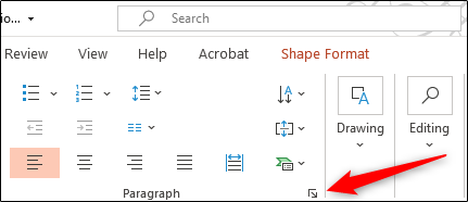 Значок запуска диалогового окна группы Абзац
