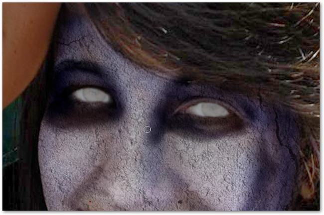 Регулировка непрозрачности слоя в панели слоёв для эффекта глаза