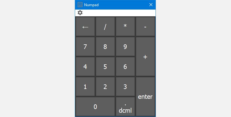 Виртуальный эмулятор numpad на экране