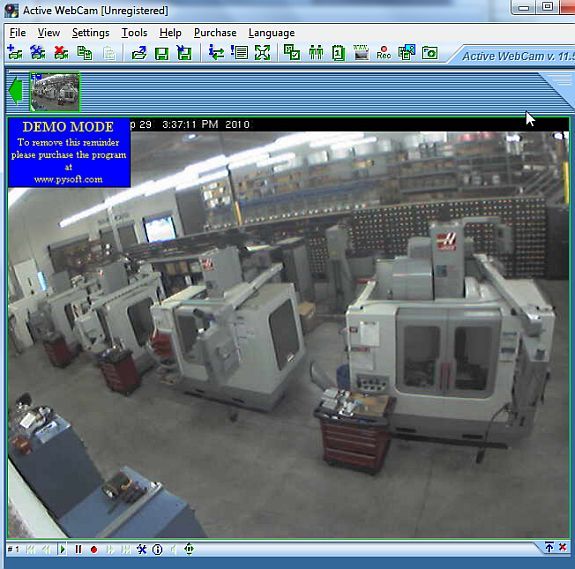 Интерфейс Active Webcam — список камер и состояние потока